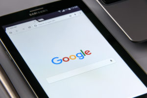 Samsung tablet open to Google search query - google addiction treatment
