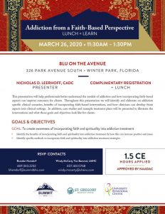 Faith-Based Addiction March 26, 2020 - Orlando, FL